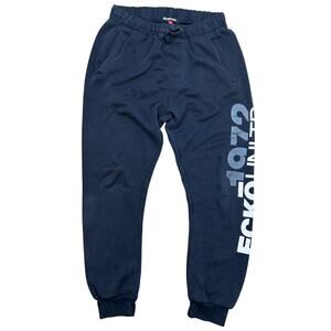 Eckō UNLTD. 1972 black sweatpants Medium jogger black grey spell out leg y2k